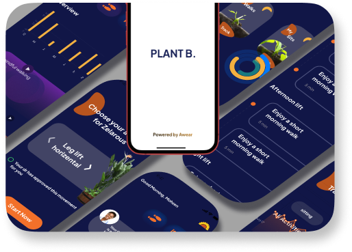 PLANT B mindfulness app screens