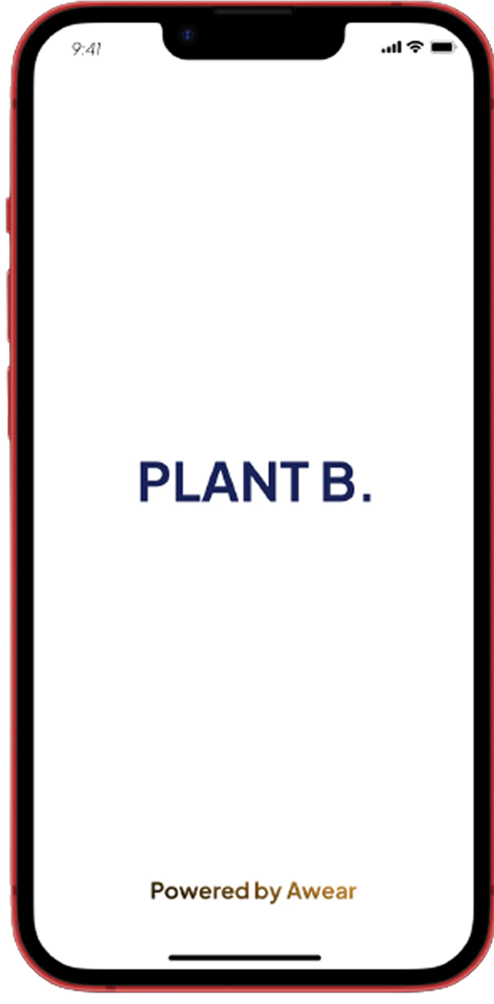 Plant B splash screen, powered by Awear