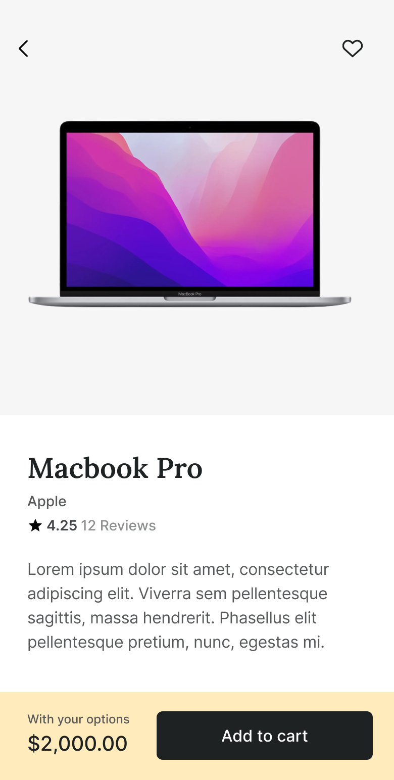 MacBook Pro product detail page