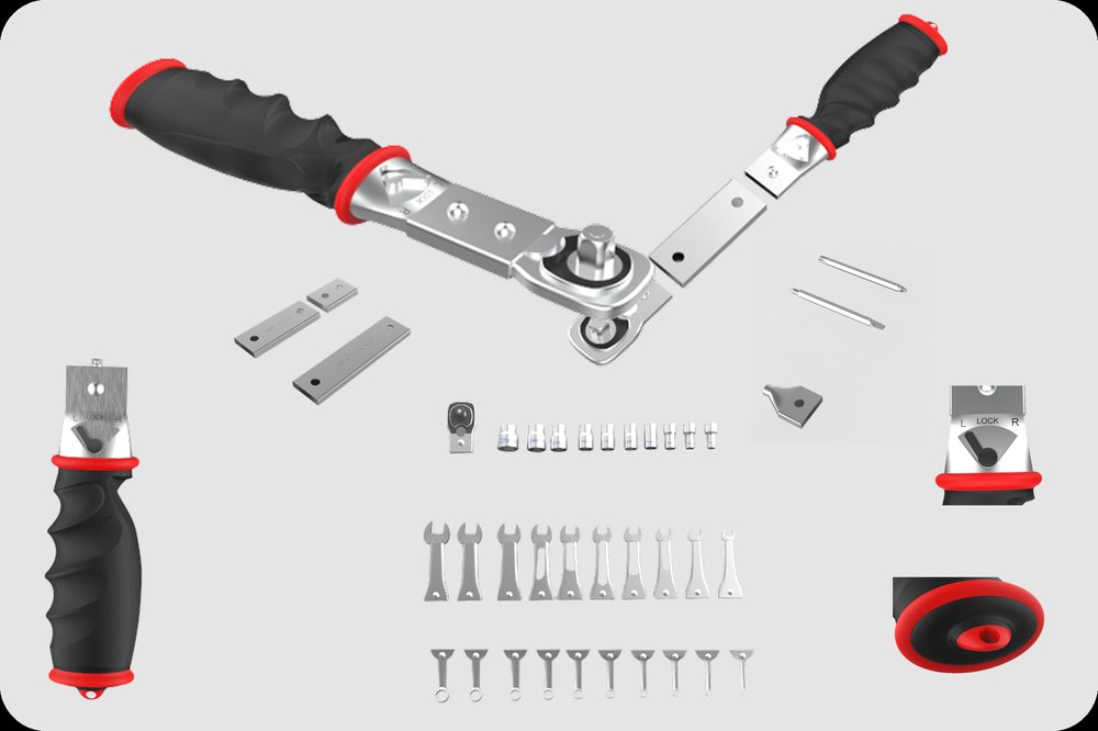 SolidWorks ratchet toolset, exploded assembly