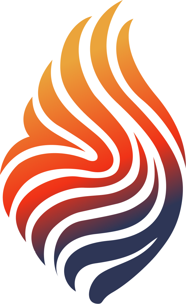 Tiny Rocket icon, distilled from flame, fingerprint and timber references